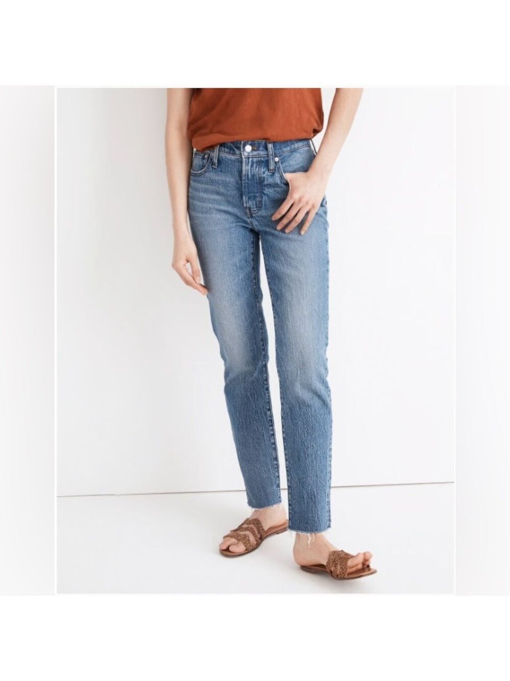 Madewell The Mid-Rise Perfect Vintage Jean Women’s Size 28 Raw Hem Edition